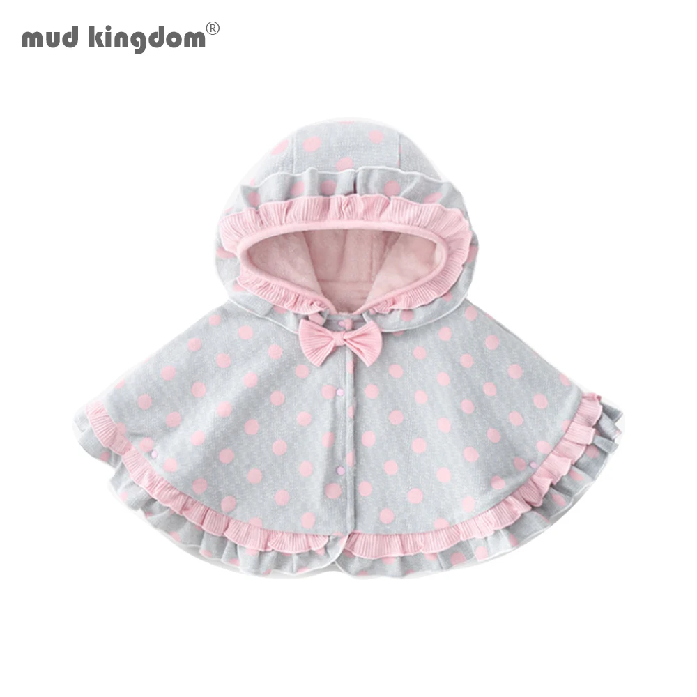 

Mudkingdom Baby Girls Winter Hooded Cloak Coat Fleece Ruffle Cape Poncho Outfit Pink Outwear Jacket