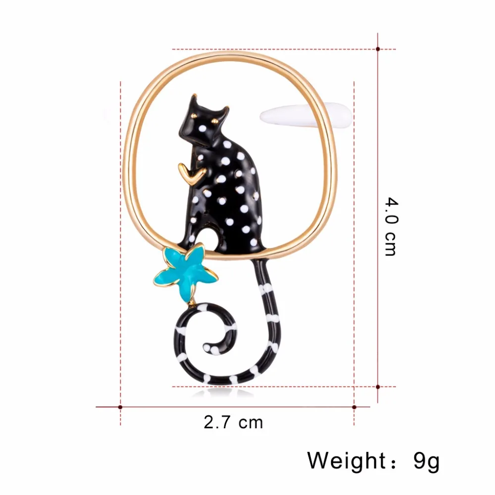 Опал кот милые Броши для женщин оптовые цены брошь эмаль булавки металлические уникальные ювелирные изделия