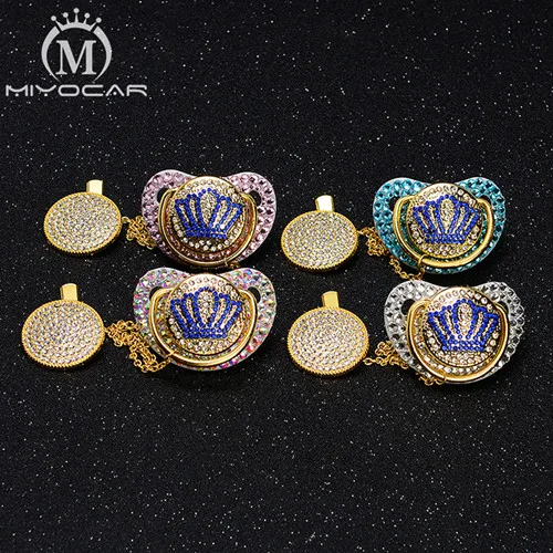 BLING торговля чехол с блестящей короной и соски-пустышки могут варьироваться в зависимости от пожеланий клиента комплект 4 вида цветов выбрать 10 шт./лот - Цвет: mix color 0 to 6m