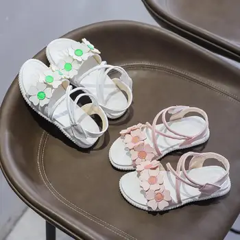 

Summer Kids Shoes for Girls Baby Girls Sandals Children PU Leather Sun Flowers Shoes Princess Gladiator Dress Shoes