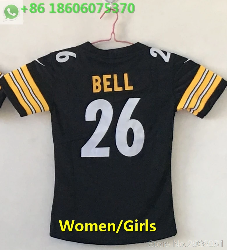 A+++ качество для женщин ben roethlisberger 7 Le'Veon Bell 26 Antonio коричневый 84 T.J. Ватт 90 Джерси Питтсбург - Цвет: for women