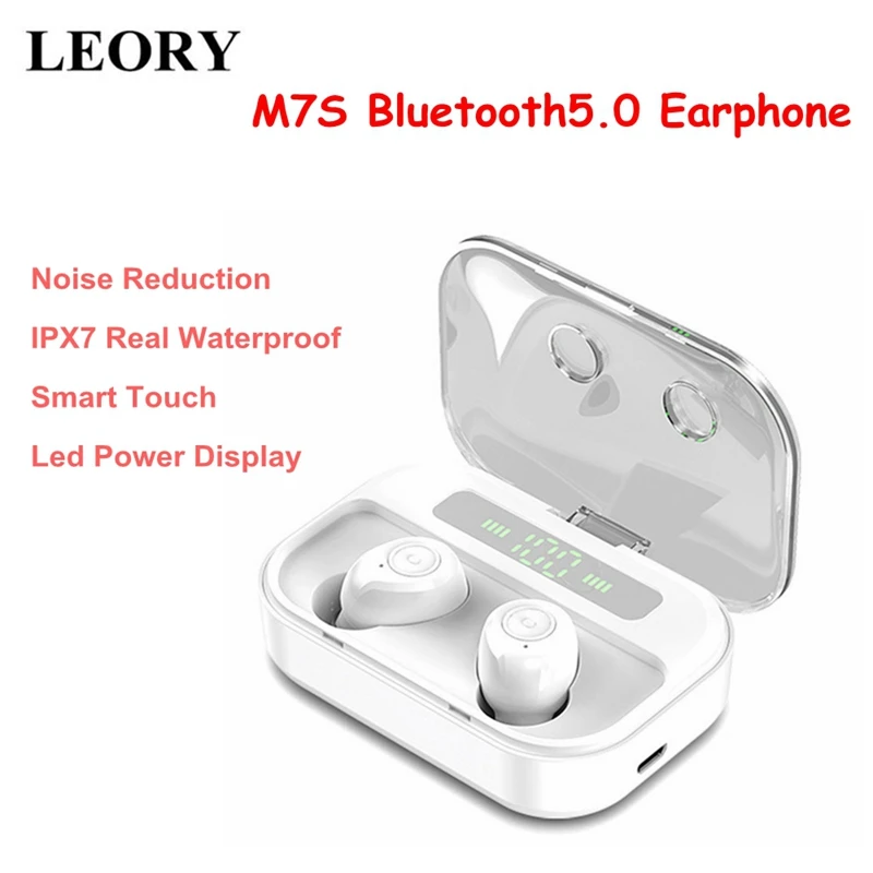 LEORY M7S TWS IPX7 водонепроницаемые Bluetooth наушники 5,0 HiFi беспроводные стерео наушники с сенсорным шумоподавлением игровая гарнитура с микрофоном