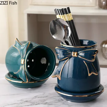 

Ceramic Chopsticks Storage Tank Spoon Chopsticks Storage Tank Moisture Proof Kitchen Tableware Storage Supplies