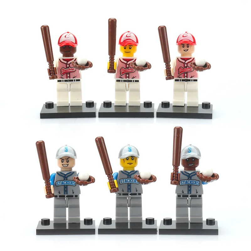 

8P Assembled City Technic baseball ideas Compatible Mini figures Police Creator Building Blocks Toy Architecture Brick Gift Sets
