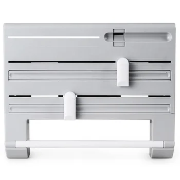 

Paper Holder Plastic Wrap Cutter Dispenser Preservative Film Cutter Tool Multipurpose Shelf Storage Box Gray