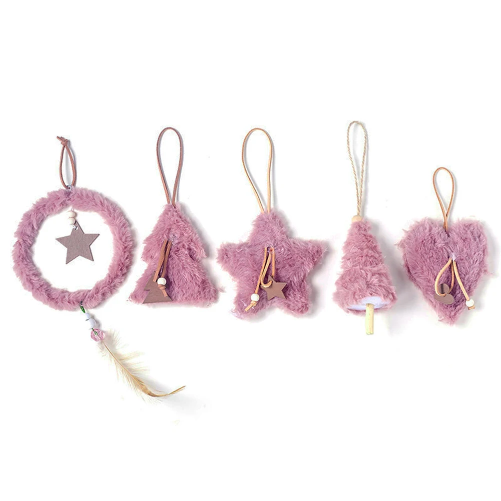 

5 Pcs Plush Hanging Decoration Pendants Ornaments for Christmas Tree Home Party WWO66
