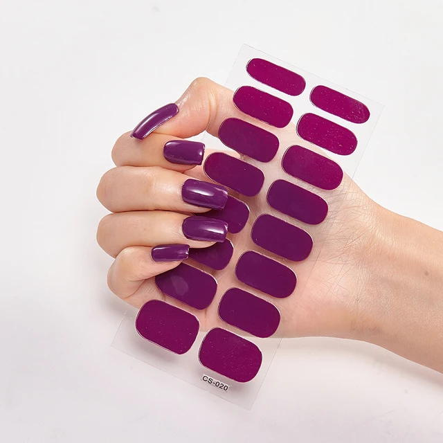 New Year Pure Color Nail Wrap DIY  Decals Plain Decor Stickers Nail Art Sticker Set Minimalist Nail Strip Christmas Nail Sticker CS-20