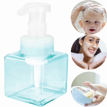 

250 / 450ML empty refillable square plastic foam soap mousse pump bottle container