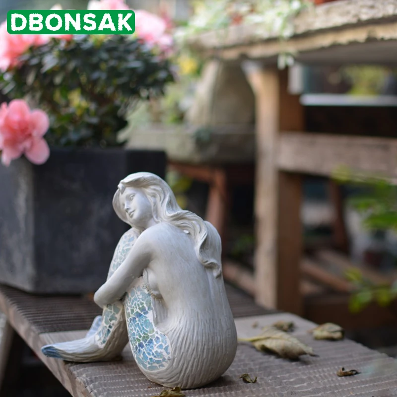 Русалка из смолы украшение персонажи скульптура украшения Богини фигурки вилла
