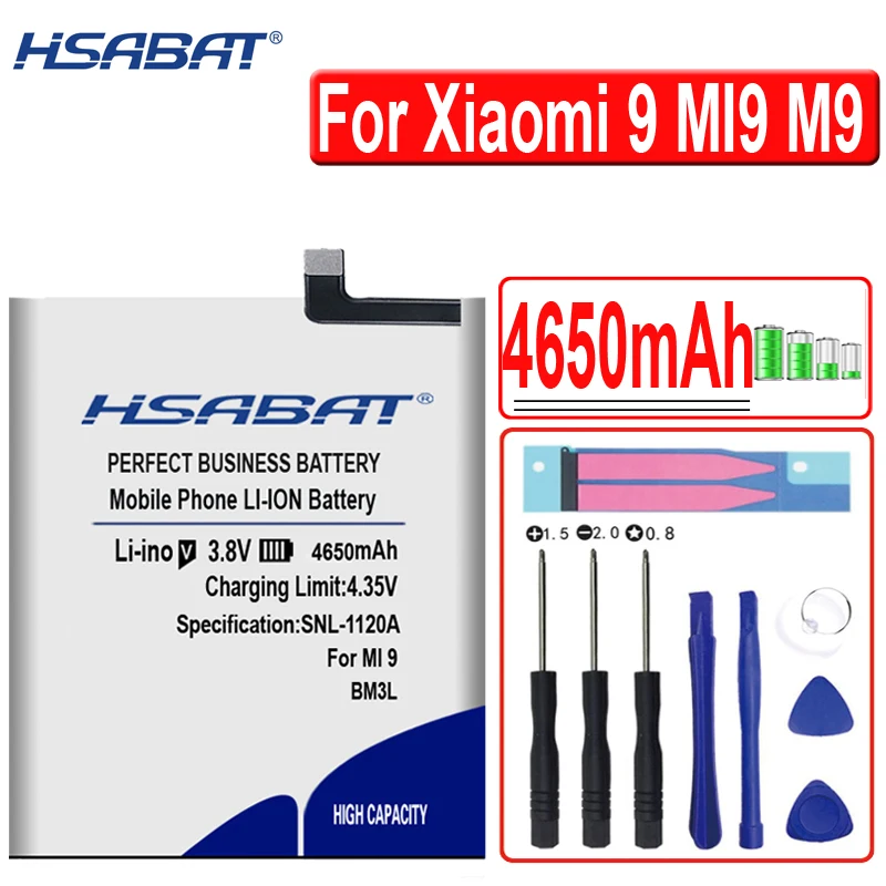 HSABAT 4650mAh BM3L Аккумулятор для Xiao mi 9 mi 9 M9 mi 9