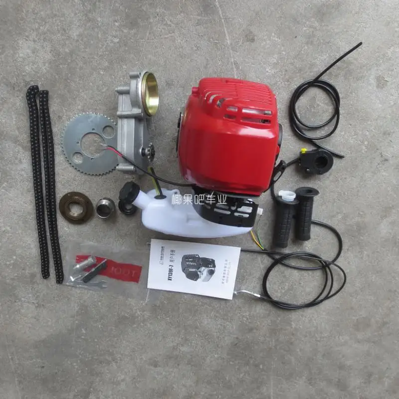 

49Cc велосипед 4-тактного газового комплект моторного двигателя Diy моторизованный велосипед газовый моторизованный для установки на трубу велосипедного велосипеда набор T8F цепи