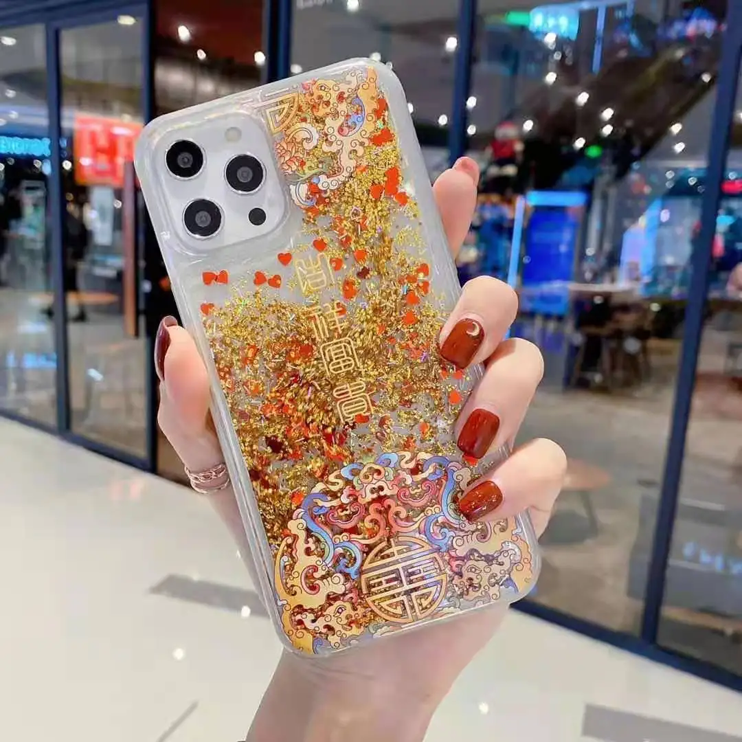 Удачливый Ruyi totem Love Heart Glitter чехол для телефона OPPO Reno 5 4 3 Pro 4SE A9 A8 A31 2020 A72 5G с