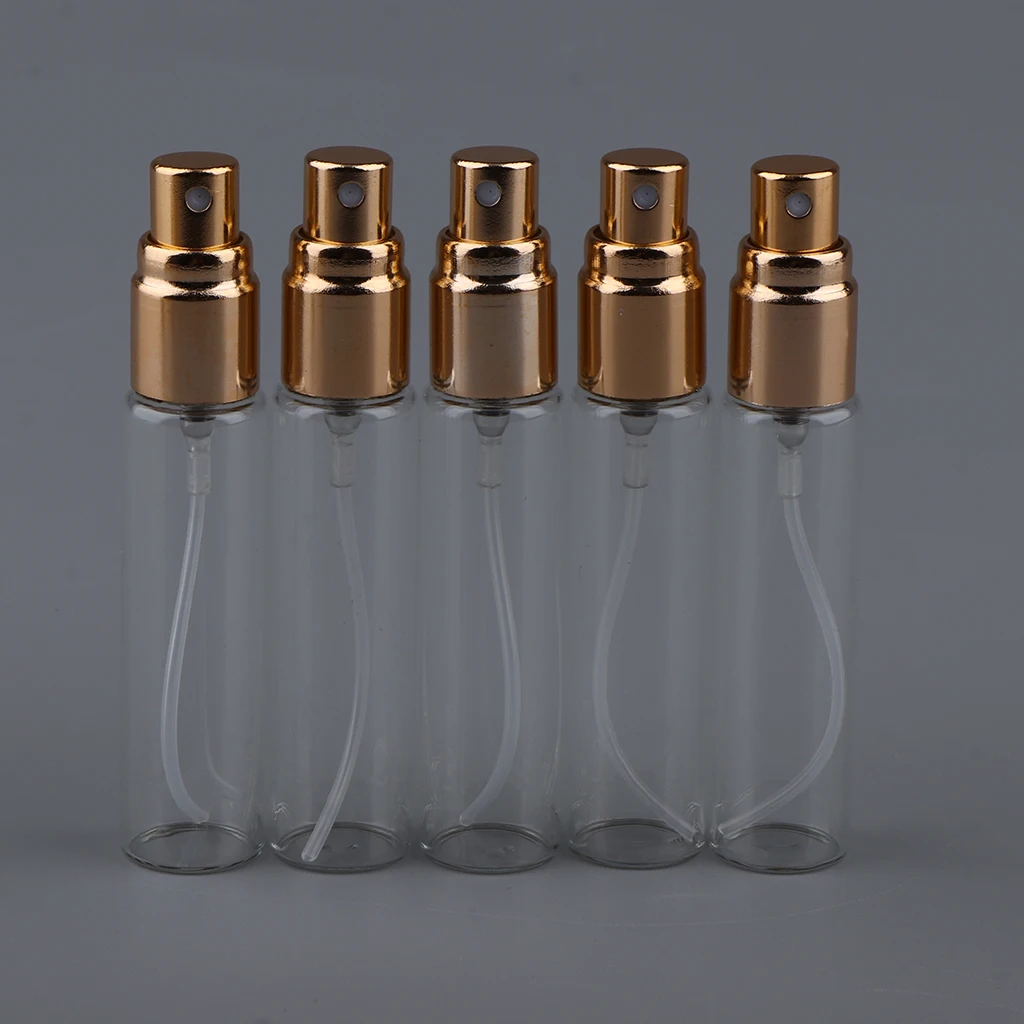 10 Pieces 10ml Capacity Mini Refillable Empty Perfume Bottle for Travel Spray Scent Pump Case (Multi-color)