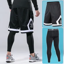 Баскетбольные шорты для мужчин спортивные шорты для фитнеса с длинными штанами быстросохнущие дышащие спортивные шорты для тренировок с карманами на молнии