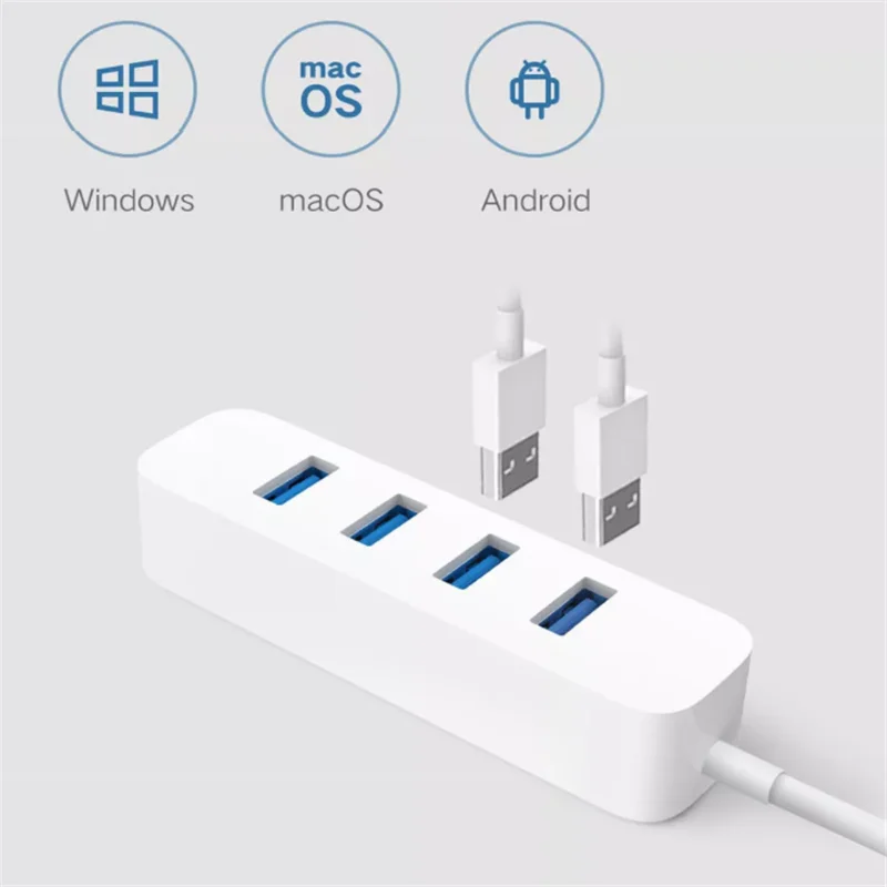 Xiaomi 4 порта USB3.0 концентратор с резервным интерфейсом питания usb-хаб соединитель расширителя адаптер для планшетного компьютера