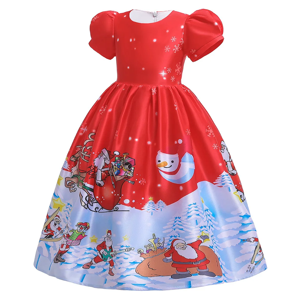 white christmas dresses Girl Christmas Dress Luxury Red Sleeveless Trailing Sequins Fluffy Pri –  marryshe main image 1