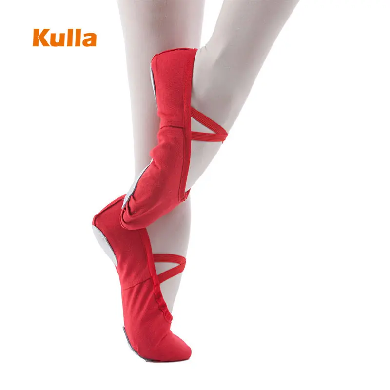 Детские Балетные танцевальные туфли для девочек и женщин холщовые женские