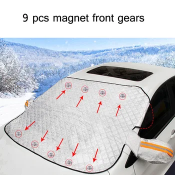 

Universal 9pcs Magnets Car SUV Window Snow Cover Anti-frost Sun Shade Protection Cover Car Clothing Car Windshield Snow Cover 5