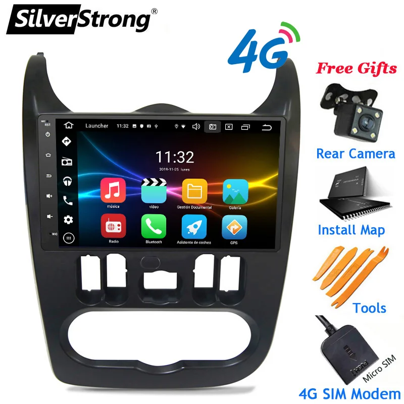 SilverStrong 1DIN IPS 9 дюймов Android 10 радио для Renault Logan I Sandero Lada Lergus Dacia Duster Автомобильный