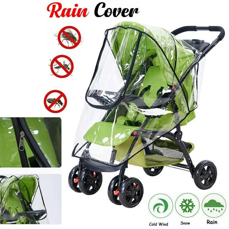 Universal Baby Stroller Zipper Rain Cover Rainproof Winter Windshield Cover Warm Car Stroller Umbrella Windshield Raincoat baby stroller accessories girly