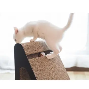 

Corrugated Paper Cats Scratch Board Standing Triangular Scratching Board Claws Grinding Cat Teaser Protecting Furniture Cat Toy