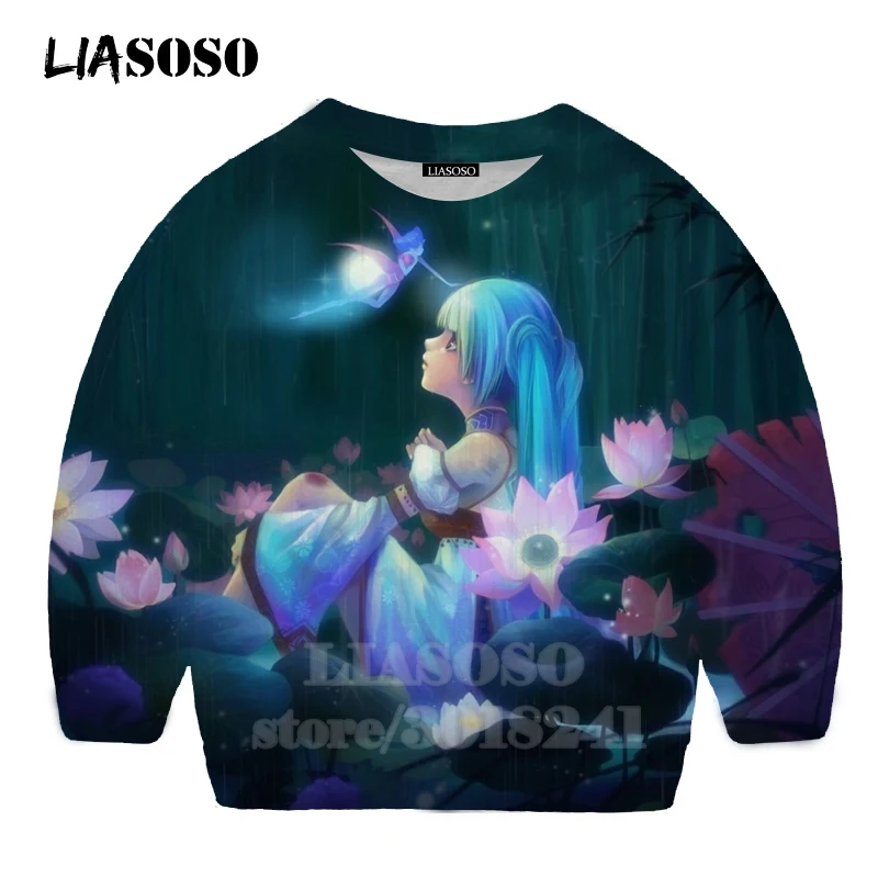 LIASOSO детей толстовки 3D принт аниме девочка Hatsune Толстовка Miku в уличном стиле для детей в стиле хип-хоп для мальчиков и девочек; Верхняя детская одежда свитер для подростков B174-2