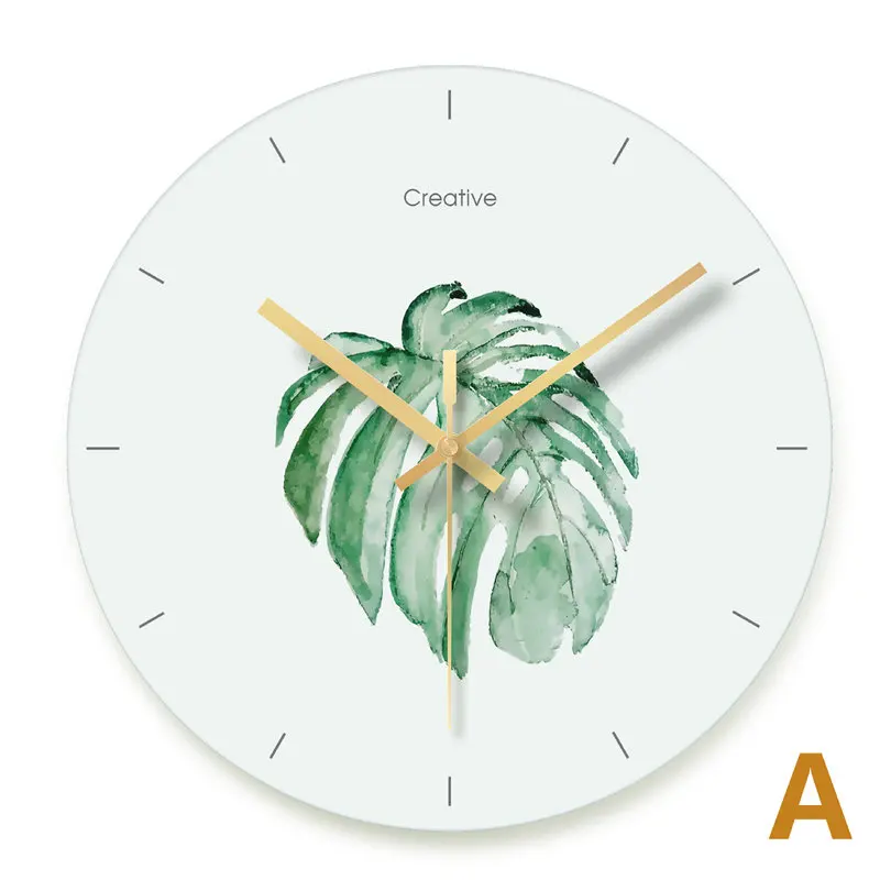 Wall Clock Nordic Household Mute Living Room Bedroom Minimalist Modern Decorative Wall Watch 14 Inch Quartz Round Clocks - Цвет: 3013