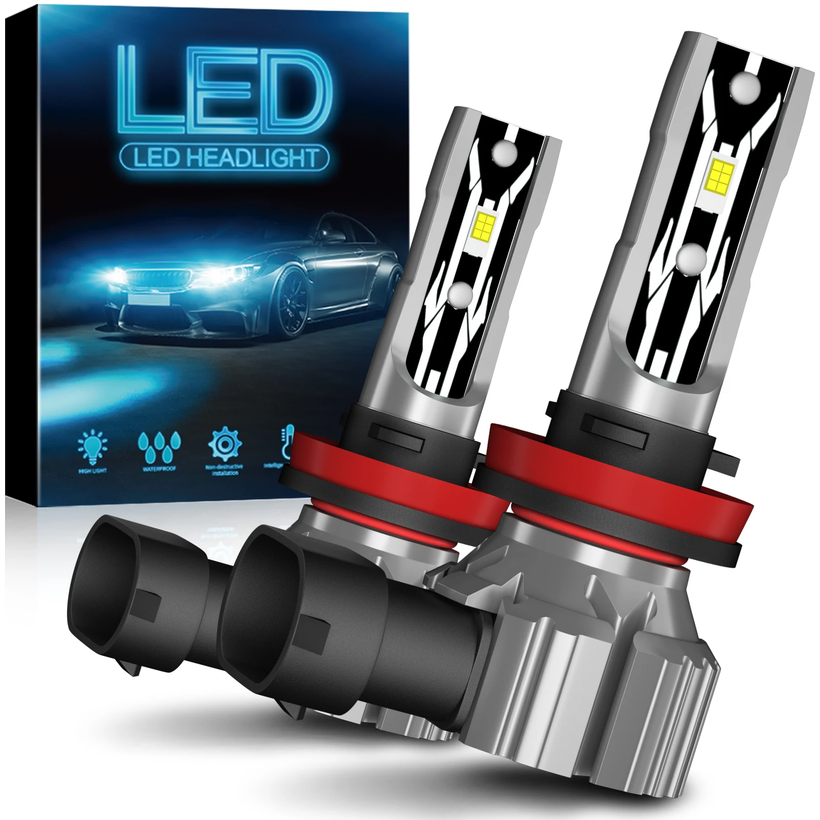 H7 H11 LED Headlight Bulb 12000LM H8 CANBUS 9005 HB3 9006 HB4 9012 3000K 6000K Car Driving Headlamp For BMW Toyota Skoda Ford