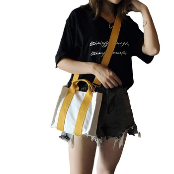 

Women Canvas Shoulder Bag Striped Handbag Casual Tote Female Eco Crossbody Bag Ladies Fashion Messenger Bags