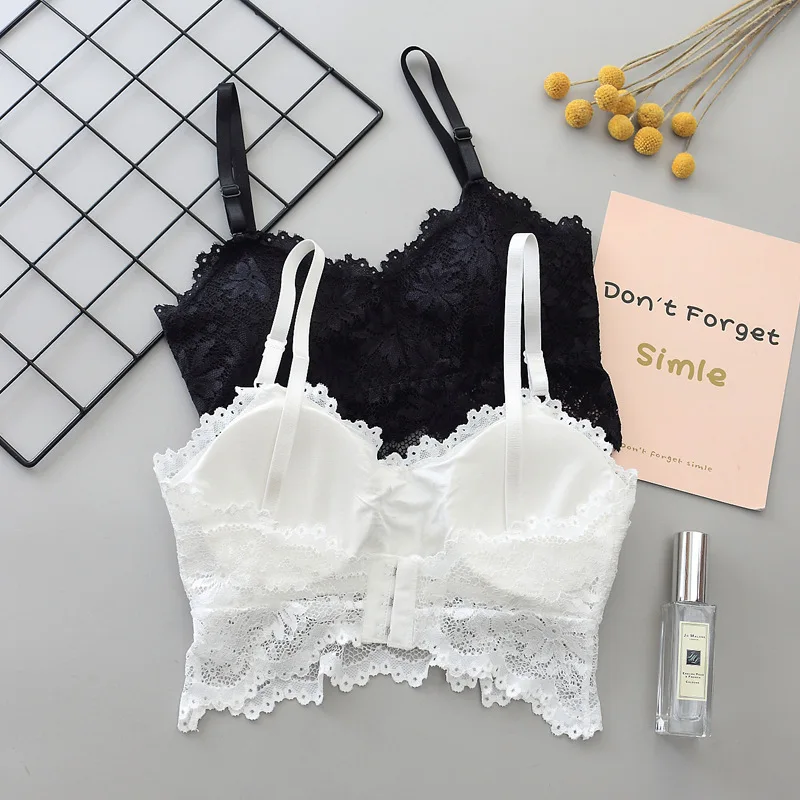 Linbaiway 2022 Lace Bralette Seamless Push up Bras for Women Underwear Chest Padded Crops Tops Female Sports Bra Brassiere | Женская