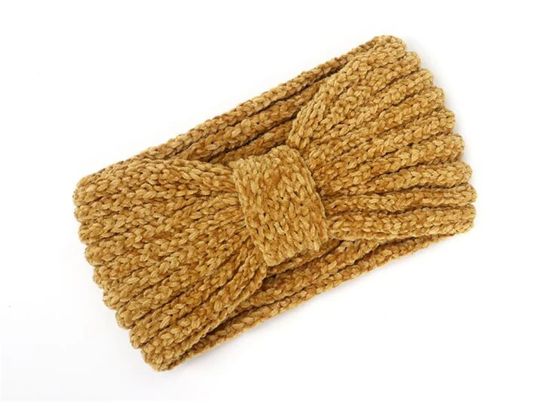 Bohemian Bezel Knitting Warm Winter Autumn Elastic Headband Headwear Cross Bow Fashion Women Girls Headhoop Hair Accessories