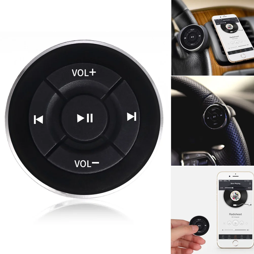 

Bluetooth Car Button Music Volume Remote Control Steering Wheel for Android IOS Phones GDeals