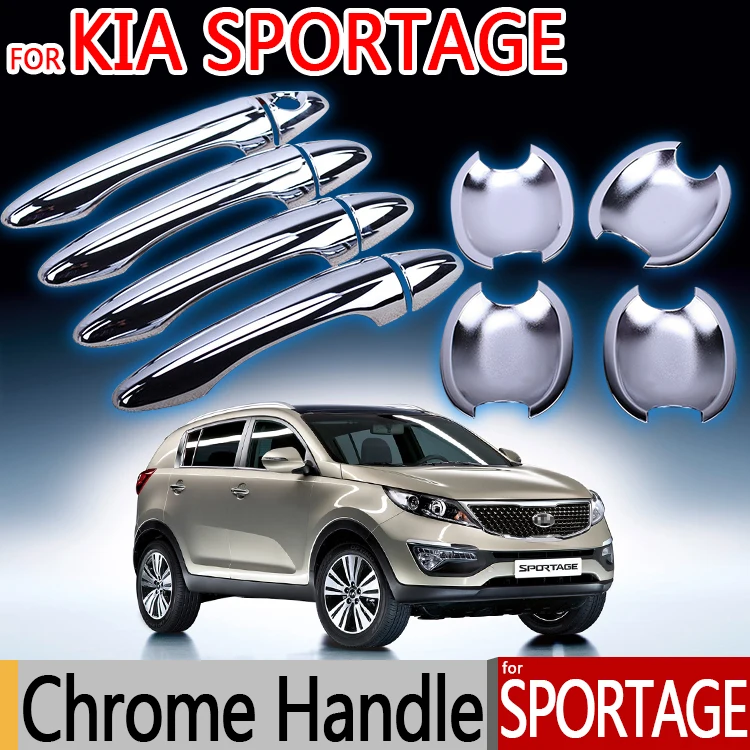 Хромированные покрытия для дверных ручек KIA Sportage обшивка 4 дверей 2010 2011 2012 2013 2014 2015