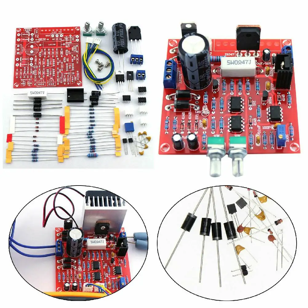 0-30V 2mA-3A Регулируемый источник питания постоянного тока DIY Kit короткая защита