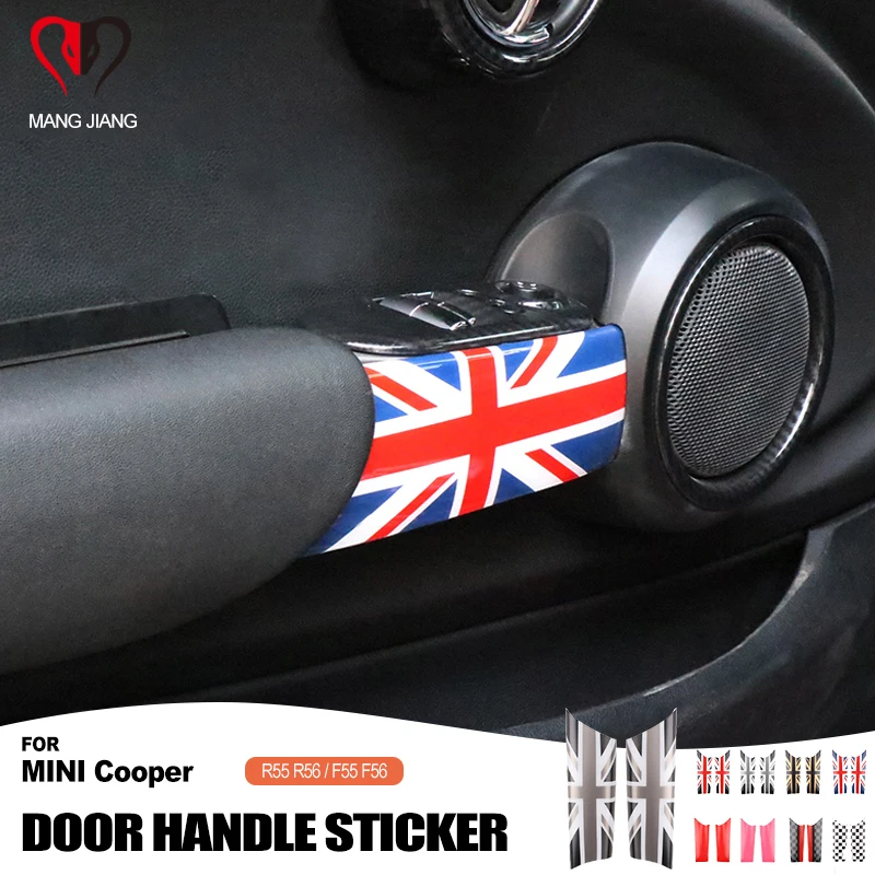 

Для Mini Cooper R55 R56 F55 F56 Union Jack Внутренняя крышка двери ручки Защитная панель чехол стикер автомобильные аксессуары