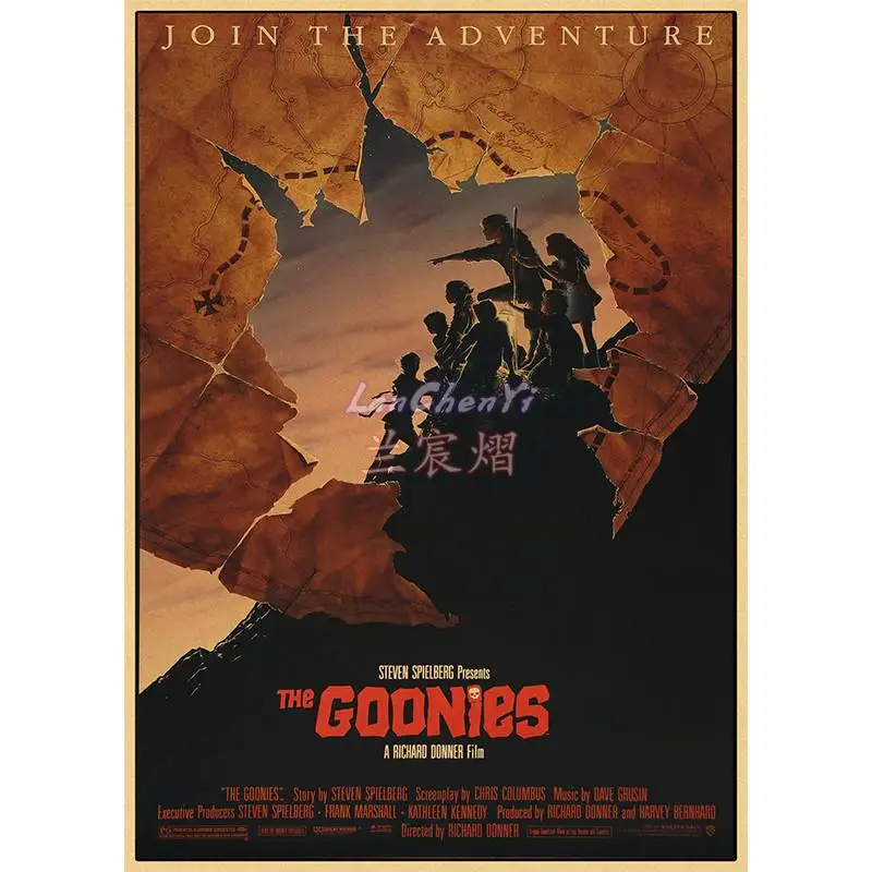 painting and calligraphy The Goonies Classic Movie Kraft Paper Poster Painting Wall Picture Home Decor Posters and Prints картины на стену bilder watercolour calligraphy Painting & Calligraphy