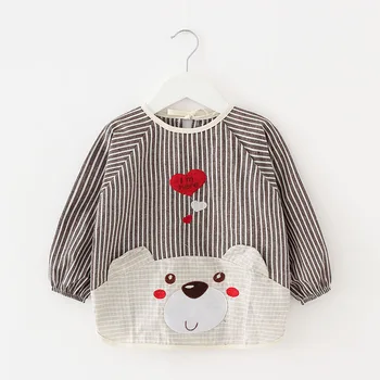 

Autumn and winter baby meal smock boy waterproof children's long-sleeved apron cotton baby bib