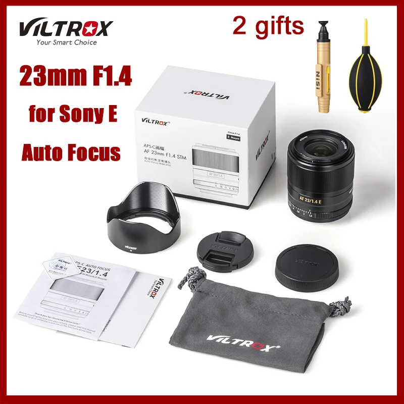 Viltrox 23 мм F1.4 STM объектив камеры Sony E-mount Автофокус AF 23/1.4 E фотообъектив для A6300 A6600 A9