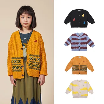 

Minichose 2020 Autumn And Winter Ins Style New Bobo Boys' And Girls' Sweater Cartoon Knitted Cardigan Coat For Children