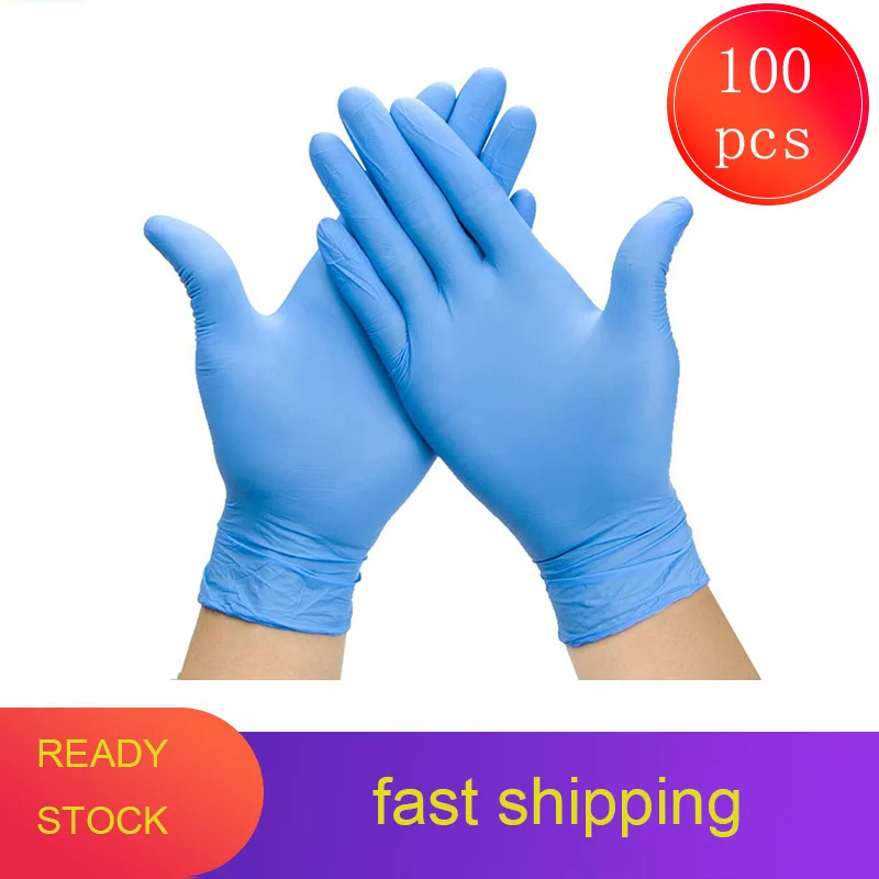 

2020 100PCS Anti-static Cleaning Washing Disposable Gloves Black Nitrile Laboratory Nail Art Anti-Static Non-toxic Gloves work