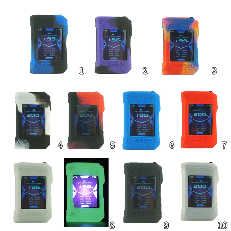 mixed color 10 шт силиконовый чехол для Geekvape Aegis X 200 Вт мод чехол для вейпа Резиновая кожа основы стикер рукав корпус демпфер гель мод щит - Цвет: mixed color