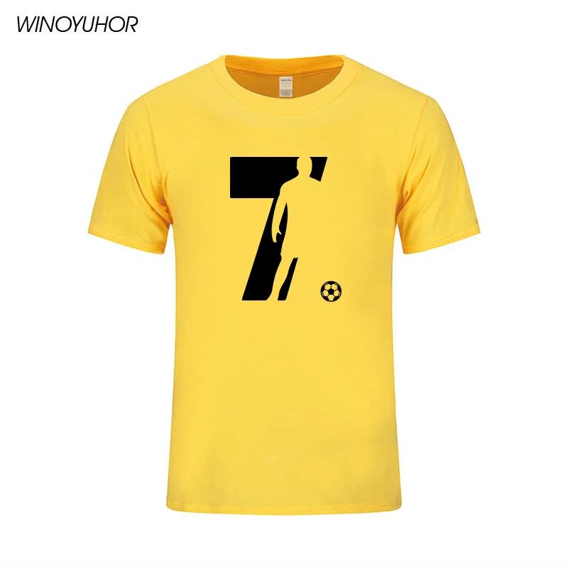 Yellow Новая мода, Криштиано Роналду, футболки, мужские летние с коротким рукавом, хлопковые топы, мужские CR7, футболка, Барселона, футболка «футболист» - Цвет: Yellow