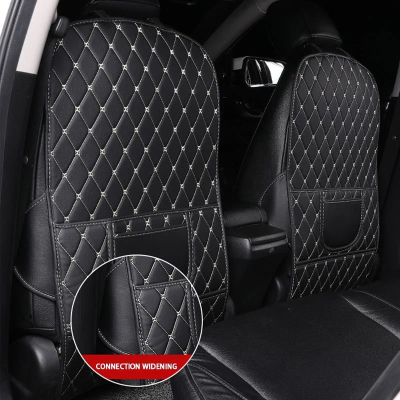 Pu Leather Car Anti-kick Mats Auto Seat Back Protector Cover Car Back Seat  Organizer With Storage Pockets Interior Accessories - Anti-child-kick Pad -  AliExpress