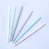 6 pcs Reusable Food Grade Silicone Straws Straight Bent Drinking Straw With Cleaning Brush Set Party Bar accessory ► Photo 3/6