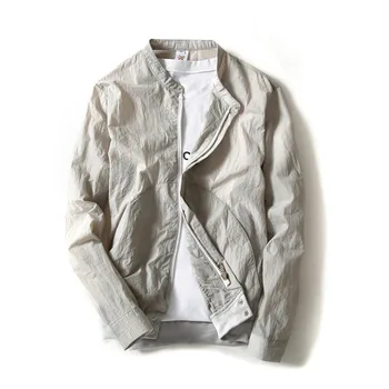 

2020 Summer Autumn Men Casual Thin Jacket Cotton Linen Men Sun Protection Windbreaker Jacket Baseball Sportwear Outerwear