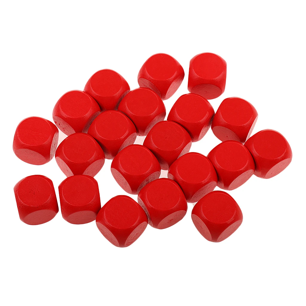 20 Pieces Wooden Blank Dice D6 Six Sided Dice for D&D RPG Games 