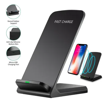 電子ledデスクトップチー高速ワイヤレス充電携帯電話ホルダーデジタルアラーム時計時間温度表示
