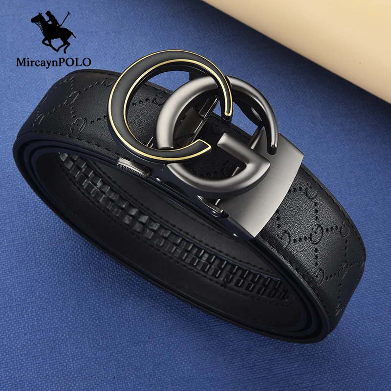 Mircaynpolo Cgg Mens Automatic Zinc Alloy Buckle Belts Luxury Brand