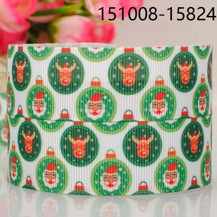 10 ярдов-разные размеры-Рождественская лента с принтом Grosgrain jubation красная лента - Цвет: 151008-15824