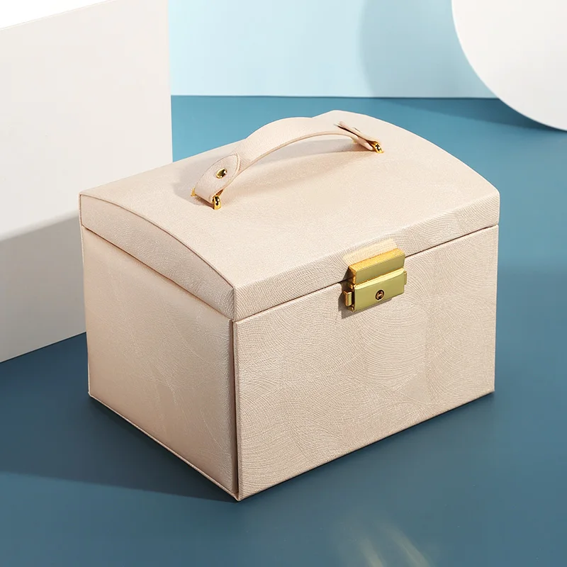 Casegrace, новинка, упаковка из искусственной кожи и коробка для дисплея, элегантная, 3 слоя, коробка для хранения ювелирных изделий, органайзер с зеркальным контейнером, в качестве подарка